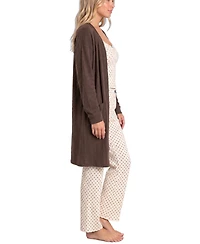 Sincerely Jules Women's Brushed Pointelle Tank, Duster, and Pants, 3-Piece Set