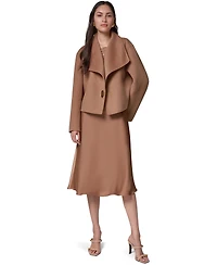 Donna Karan New York Women's Wrap Short Jacket with Hardware Closure