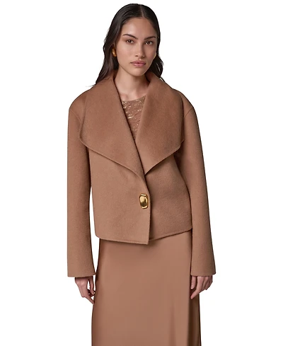 Donna Karan New York Women's Wrap Short Jacket with Hardware Closure