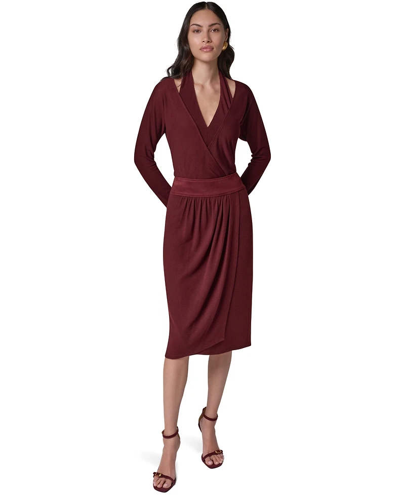 Donna Karan New York Women's High-Waisted Midi Wrap Skirt