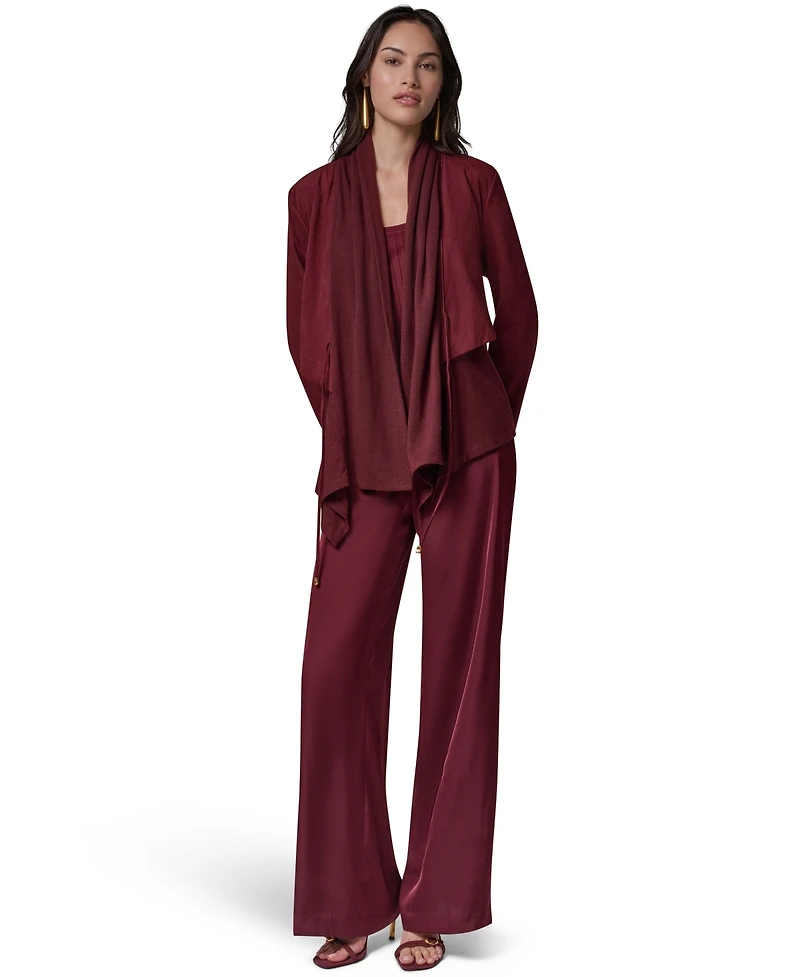 Donna Karan New York Women's Mxd Media Mixed-media Shawl Collar Jacket