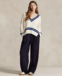 Polo Ralph Lauren Women's Cable-Knit Cotton Cricket Sweater