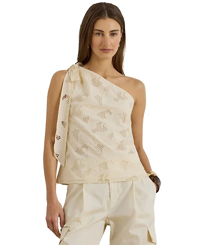 Lauren Ralph Women's One-Shoulder Tie Detail Blouse
