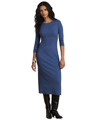 Lauren Ralph Women's Slim-Fit Crewneck Midi Dress