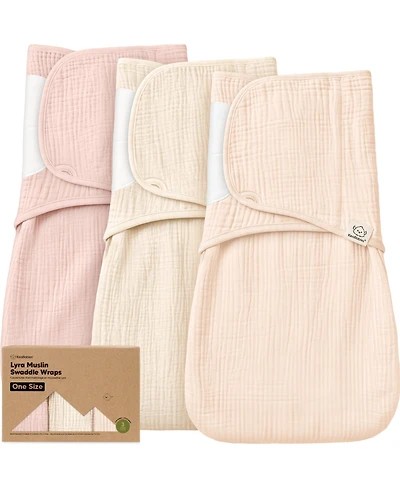 KeaBabies 3pk Lyra Muslin Swaddles for Newborns, 100% Cotton Baby Swaddle Sleep Sack 0-3 Months Girls, Boys