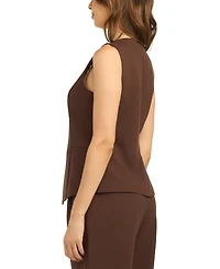 Bcx Juniors' Asymmetrical Soft Stretch Twill Vest