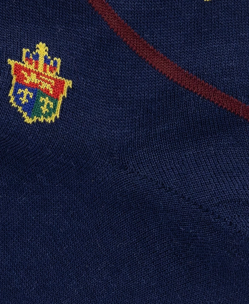 Polo Ralph Lauren Men's Heraldic Club Slack Single Dress Striped Ribbed-Cuff Crew Socks