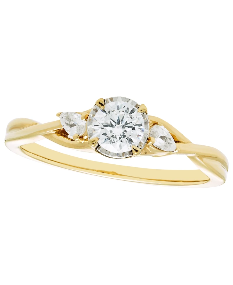 Macy's Diamond 3-Stone Ring (1/2 ct. t.w.) in 14k Yellow Gold