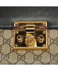 Pre-Owned Gucci Padlock Medium Gg Supreme Canvas and Leather Shoulder Bag