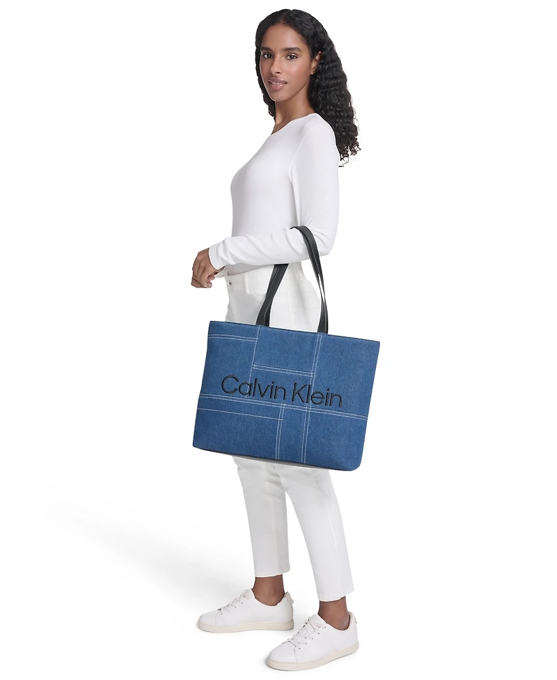 Calvin Klein Aurelia Large Denim Tote Handbag