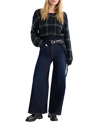 Good American Women's Waist Wide-Leg Dark Rinse High-Rise Jeans