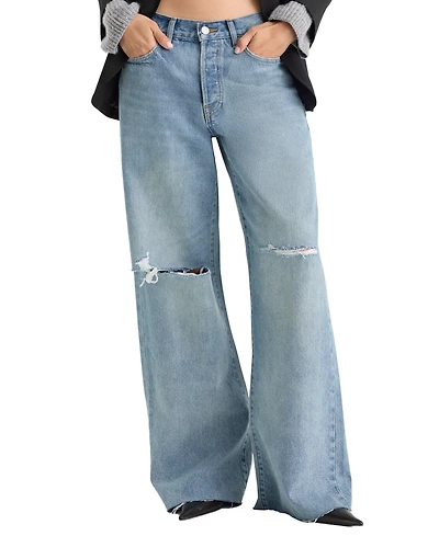 Good American Women's Vintage Low Slung Baggy Destructed Jeans