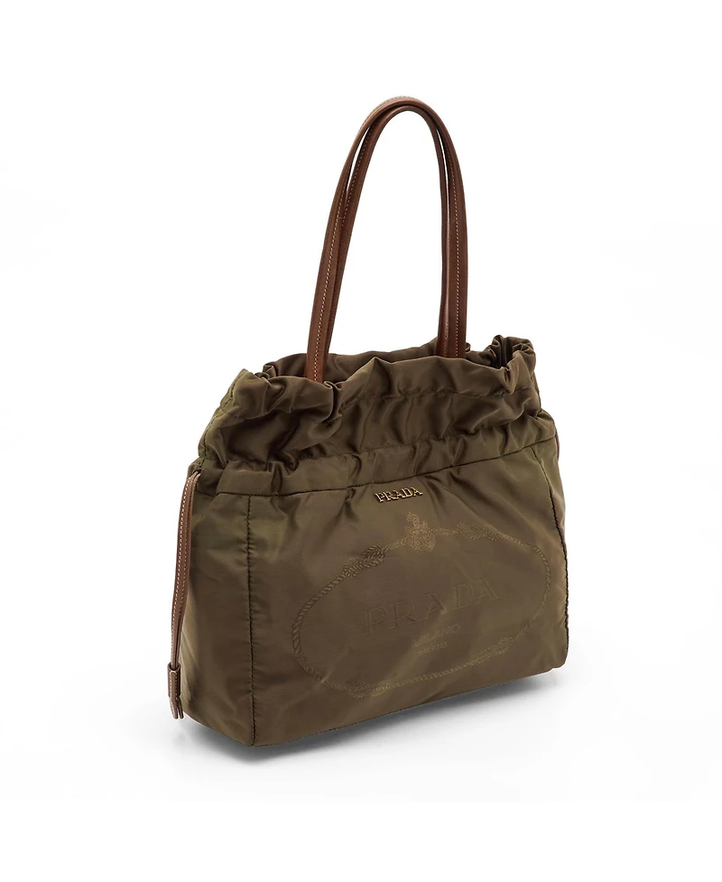 Pre-Owned Prada Women's Tessuto Nylon and Leather Drawstring Tote Bag