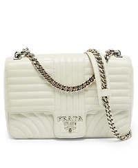 Pre-Owned Prada Women's Diagramme Quilted Leather Flap Shoulder Bag