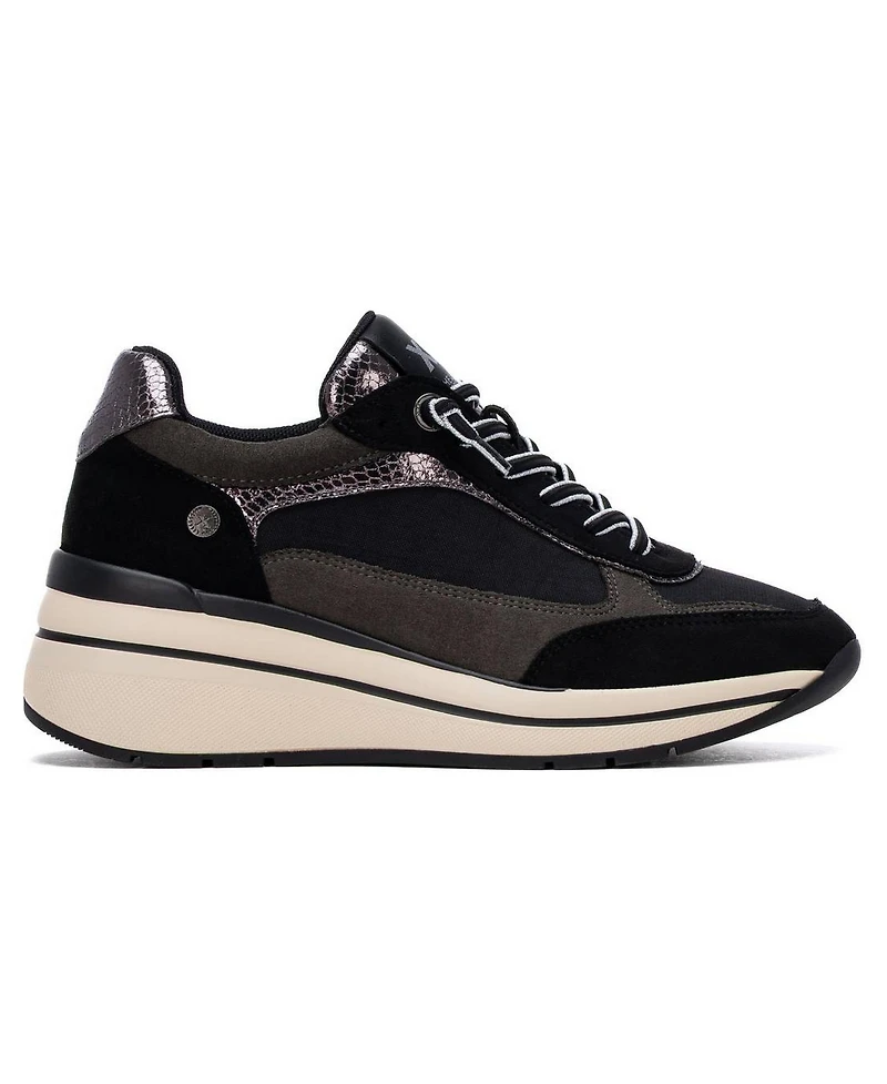 Xti Women's Casual Suede Wedge Sneakers