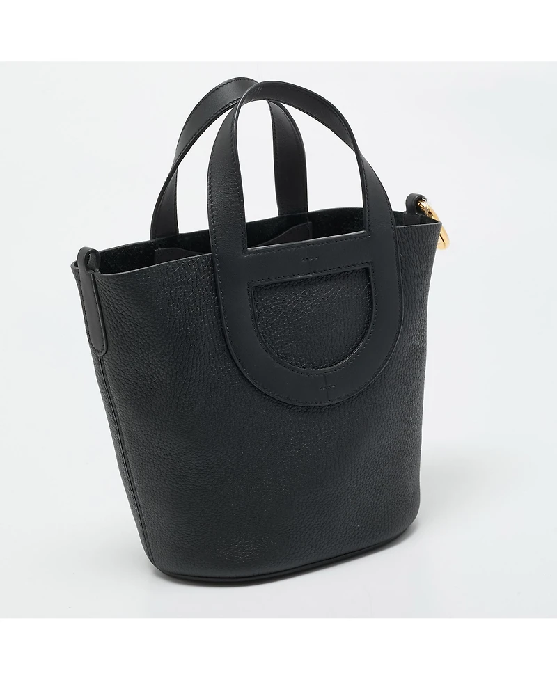 Pre-Owned HERMES Noir Taurillon Clemence And Swift Leather In The Loop