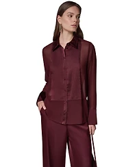 Donna Karan New York Women's Long-Sleeve Sheer Blouse