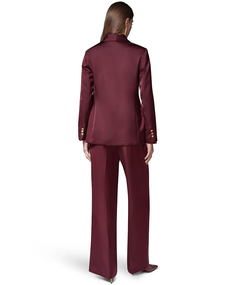 Donna Karan New York Women's DK126 Satin Shawl Lapel Shoulder-Padded Blazer