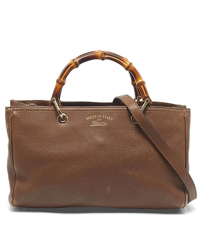 Pre-Owned Gucci Bamboo Shopper Leather Tote