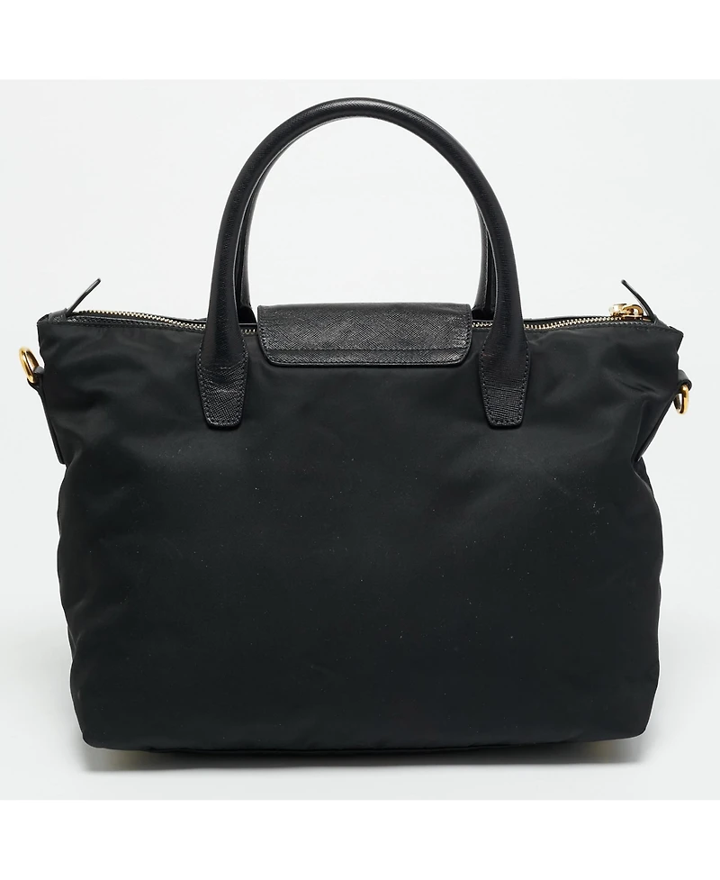 Pre-Owned Prada Women's Saffiano Leather and Nylon Zip Top Satchel