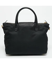 Pre-Owned Prada Women's Saffiano Leather and Nylon Zip Top Satchel
