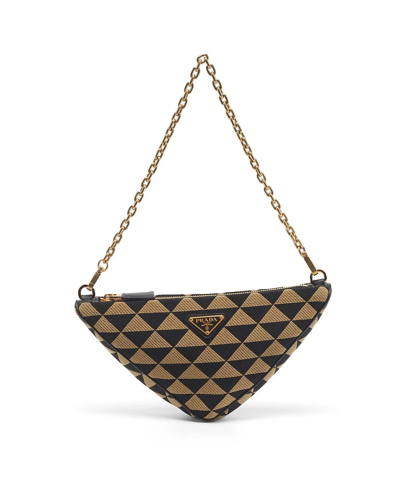 Pre-Owned Prada Women's Symbole Jacquard Triangle Shoulder Bag