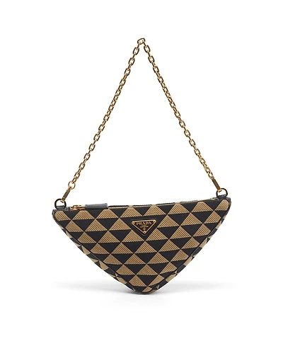 Pre-Owned Prada Women's Symbole Jacquard Triangle Shoulder Bag