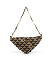 Pre-Owned Prada Women's Symbole Jacquard Triangle Shoulder Bag