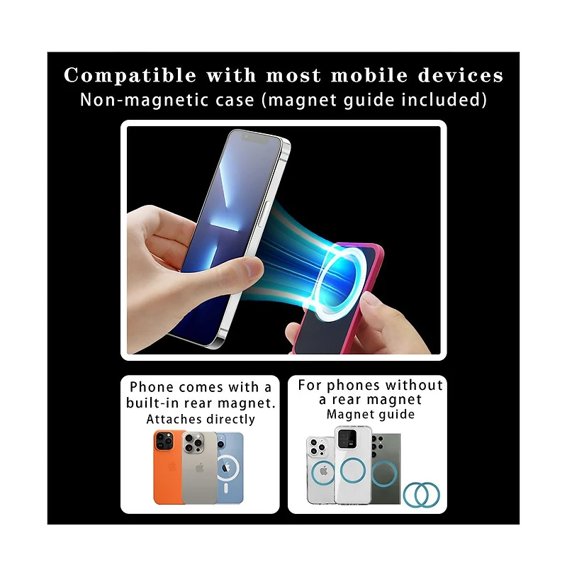 Artudatech Magnetic Silicone Suction Phone Mount Compatible with Apple iPhone 12-17 MagSafe