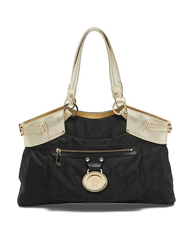 Pre-Owned Versace Medusa Signature Nylon and Leather Tote