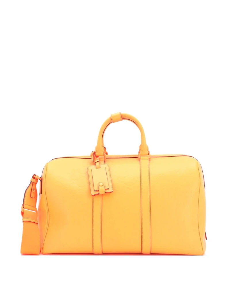 Pre-Owned Gucci Medium Convertible Duffle Bag Gg Rubber Effect Leather