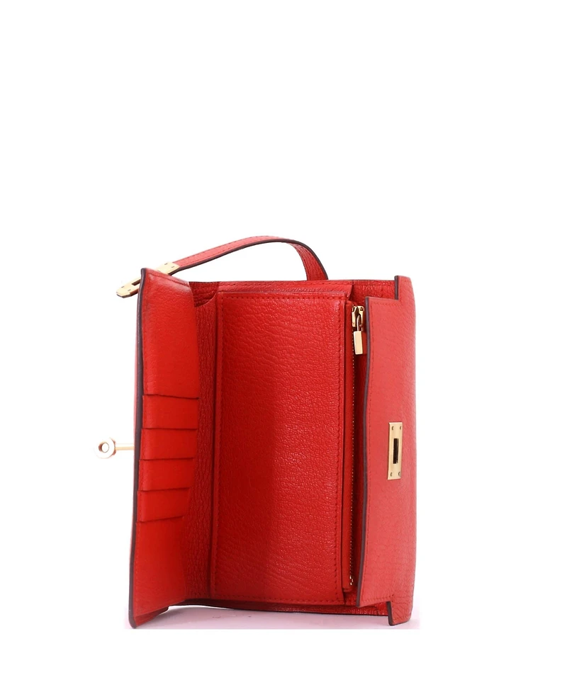 Pre-Owned Hermes Medium Kelly Trifold Wallet Chevre Mysore