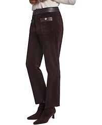 Karl Lagerfeld Paris Women's High-Waist Straight Corduroy Pants