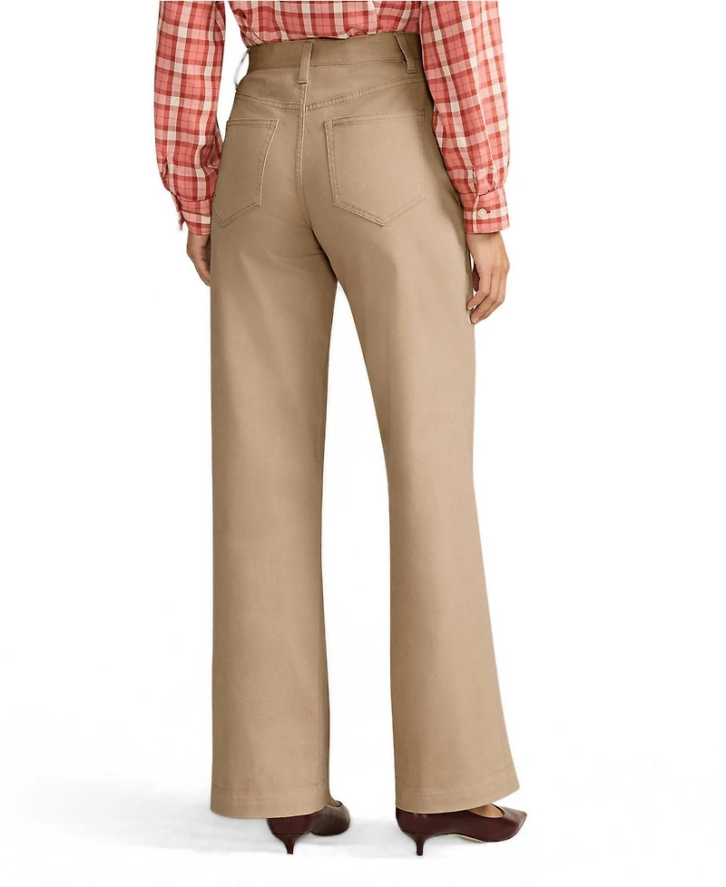 Lands' End Petite High Rise 5 Pocket Wide Leg Chino Pants