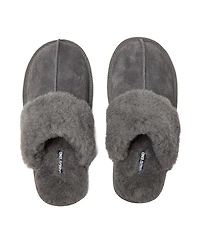 Lands' End Women's Suede Furry Lined Slippers