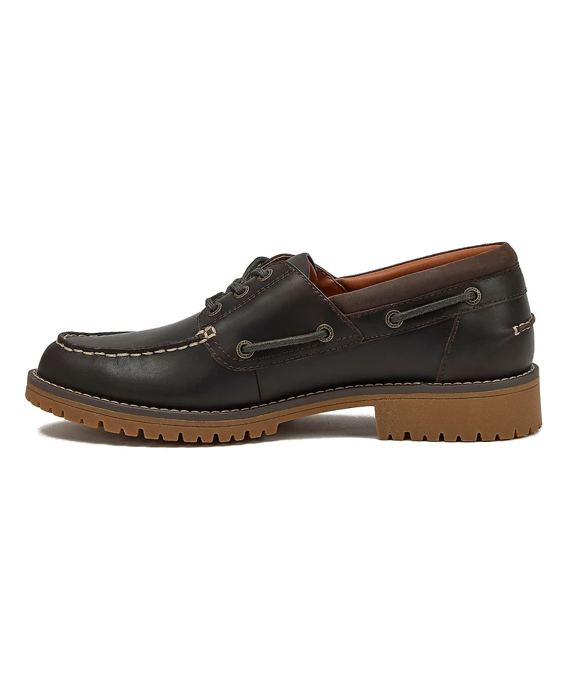 Lands' End Men's Seaport Leather Lace Up Boat Shoes