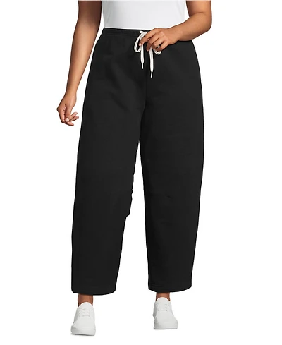 Lands' End Plus Serious Sweats High-Rise Barrel Pants