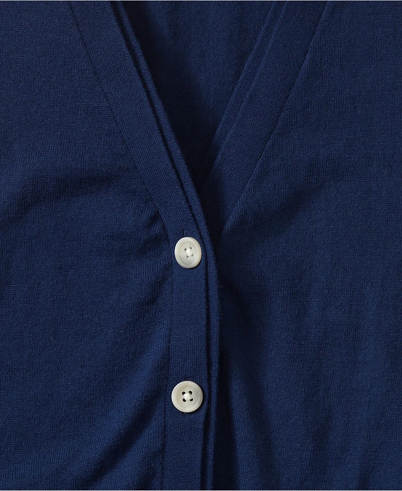 Lands' End Plus Drifter Lite Double Trim Cardigan Sweater