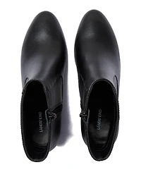 Lands' End Women's Wide Width Essential Leather Block Heeled Boots