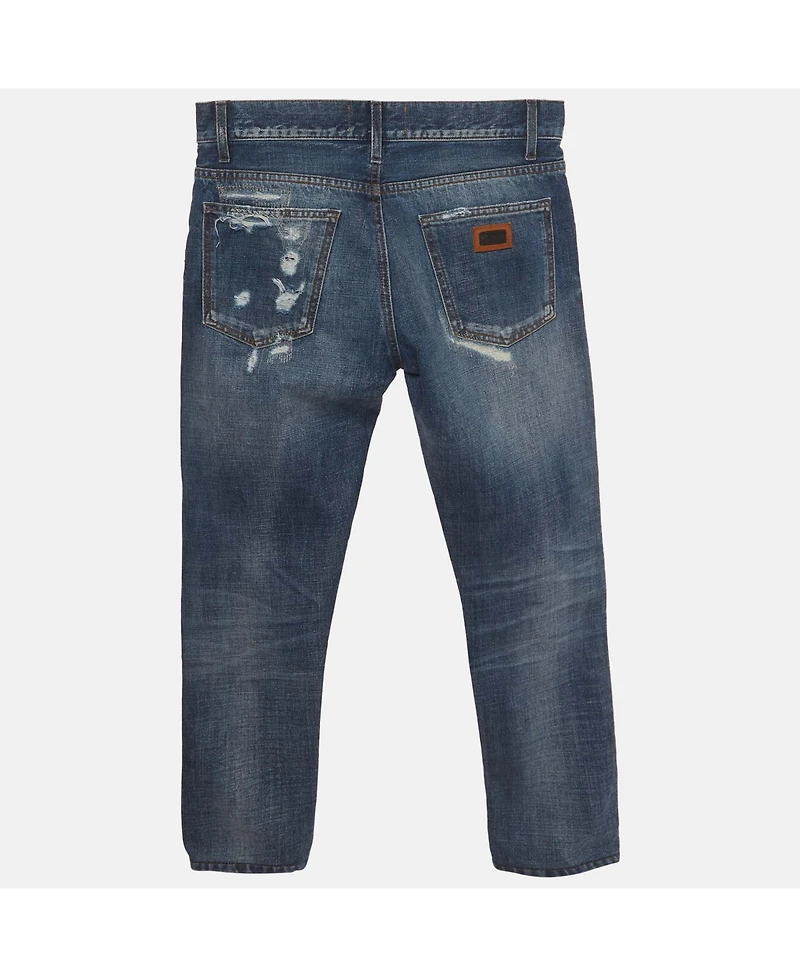 Pre-Owned Dolce & Gabbana Women's Distressed Denim Capri Jeans