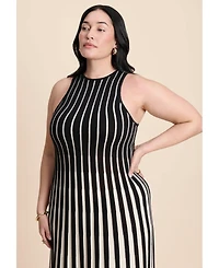 Eloquii Women's Two Tone Sweater Dress