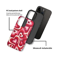 Lisen Retro Hearts Dual-Layer Anti-Slip Phone Case Compatible with Apple iPhone 15