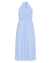 City Chic Plus Lucy Halter Pleat-Front Maxi Dress