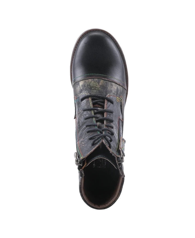 L'Artiste Women's Sunsetride Lace-Up Boot Mid with Full Grain Leather Upper