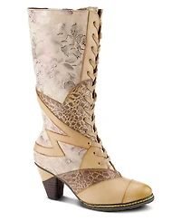 L'Artiste Women's Spring Step Malagie-Croco Tall Boot with Genuine Leather