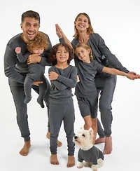 Leveret Matching Family Solid Dark Gray Charcoal Cotton Pajamas