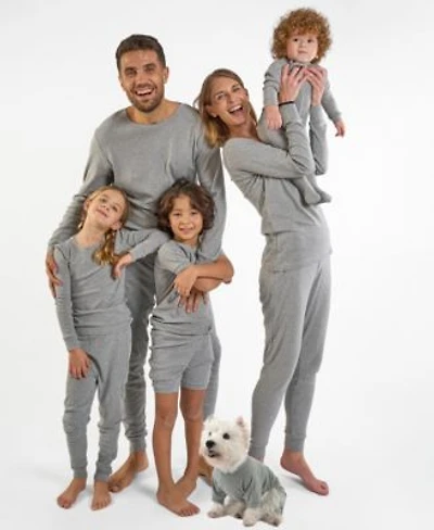 Leveret Matching Family Solid Light Gray Cotton Pajamas