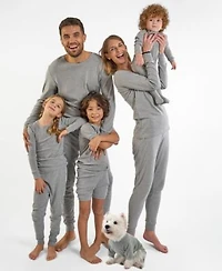 Leveret Matching Family Solid Light Gray Cotton Pajamas