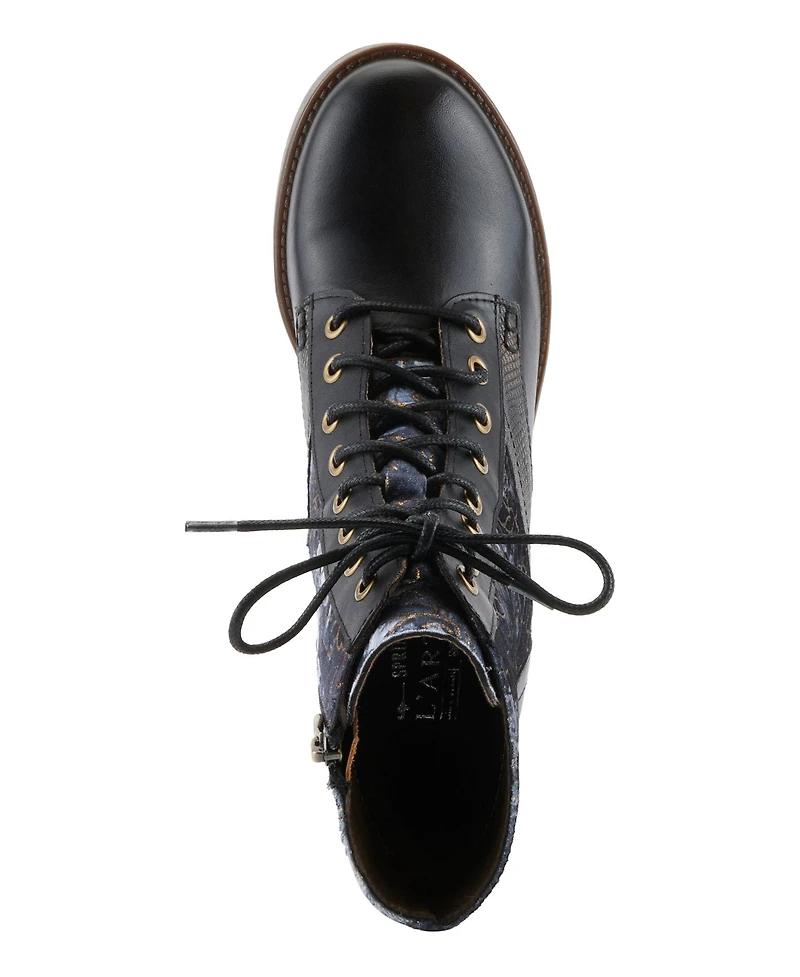 L`Artiste Women's Marty-flow Lace-up Boots with Tapestry Detail
