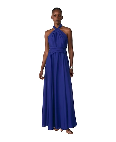 The Fold Women's Rivera Silk Halter Maxi Dress